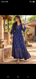Robe longue bleu royal