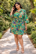 Robe courte fleurie