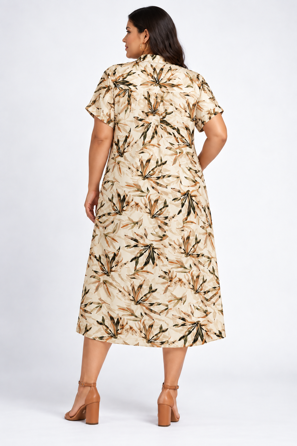 Robe longue imprimé feuillage
