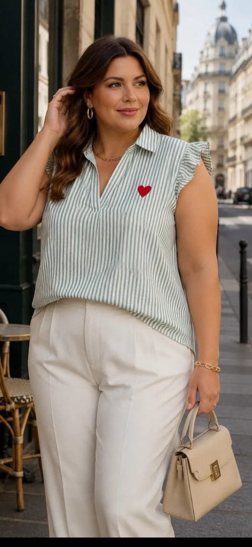 Corsage Rayé Cœur
